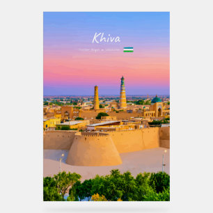 Chiva, Usbekistan - Antike Festung Silhouette Acrylschild