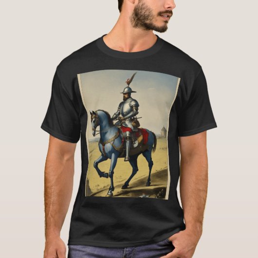 "Chivalric Ritter auf dem Pferd - Zeitloses Mittel T-Shirt (Vorderseite)
