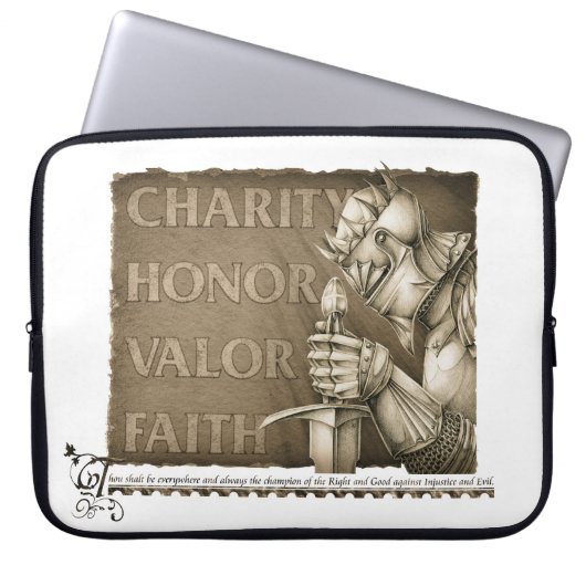 Chivalry-Code Laptopschutzhülle (Vorderseite)