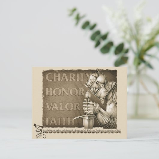 Chivalry-Code Postkarte (Stehend Vorderseite)
