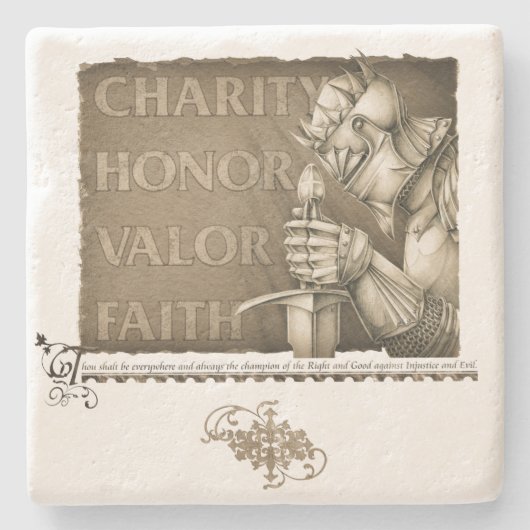 Chivalry-Code Steinuntersetzer (Vorderseite)