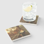 Chivalry (nach Frank Dicksee) Steinuntersetzer (Seitenansicht)