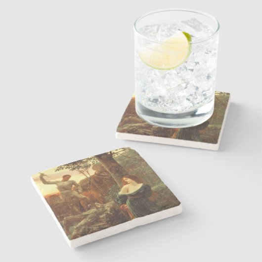 Chivalry (nach Frank Dicksee) Steinuntersetzer (Seitenansicht)