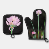 Chives Blume Ofenhandschuh & Topflappen-Set (Vorderseite)