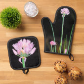 Chives Blume Ofenhandschuh & Topflappen-Set (Oben Unten)