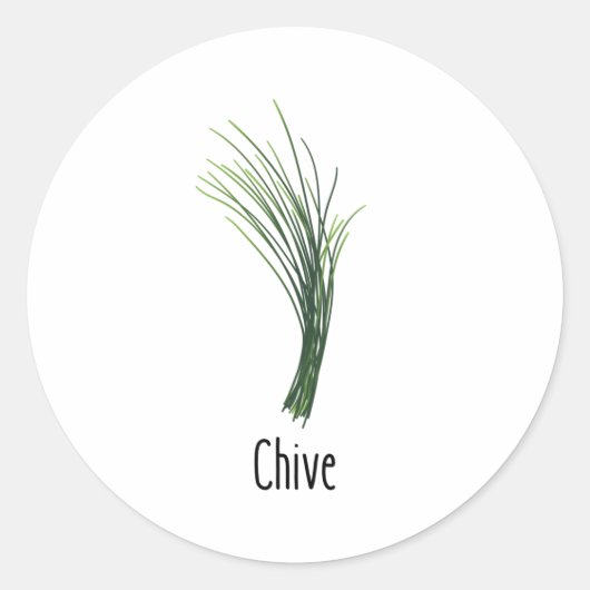 Chives Geices Herbs Runder Aufkleber (Vorderseite)
