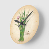 Chives Herb Clock Runde Wanduhr (Winkel)