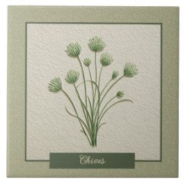 Chives Herb Garden Kitchen Faux Relief Fliese