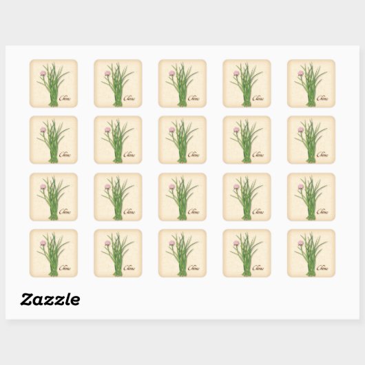 Chives Herb Square Sticker (Blatt)