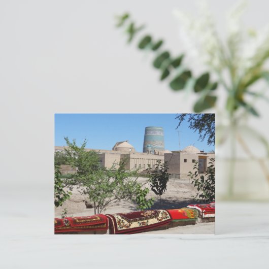 Chiwa, Khiva Blick zum Kalta-Minor-Minarett Postkarte (Stehend Vorderseite)