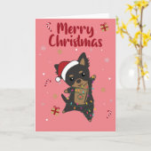 Chiwawa Christmas Dog Winter Animals Dogcard Karte (Gelbe Blume)
