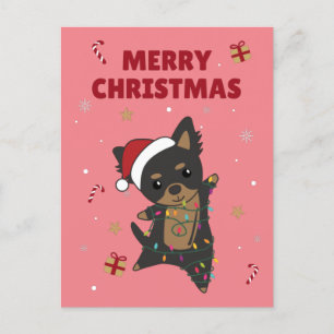 Chiwawa Christmas Dog Winter Animals Hunde Urlaub Feiertagspostkarte