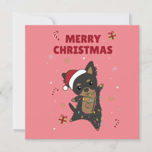 Chiwawa Christmas Dog Wintertiere Hunde Invitati Einladung