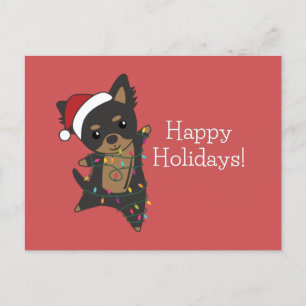 Chiwawa Christmas Dog Wintertiere Hunde Postkarte