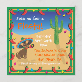 Chiwawas mexikanische Fiesta-Party Einladung