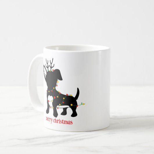Chiweenie Christmas Lights Kaffeetasse (Vorderseite Links)