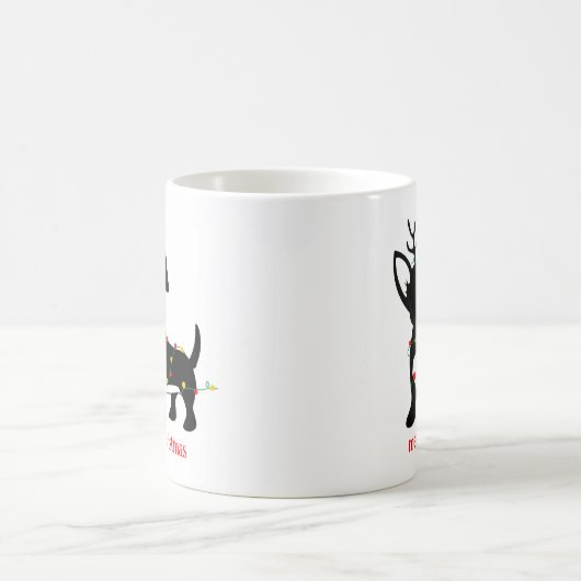 Chiweenie Christmas Lights Kaffeetasse (Mittel)