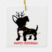 Chiweenie Christmas Lights Keramikornament (Vorderseite)
