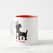 Chiweenie Christmas Lights Zweifarbige Tasse (Vorderseite Links)