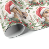Chiweenie Christmas Wrapping Paper Geschenkpapier (Rolleneckpunkt)