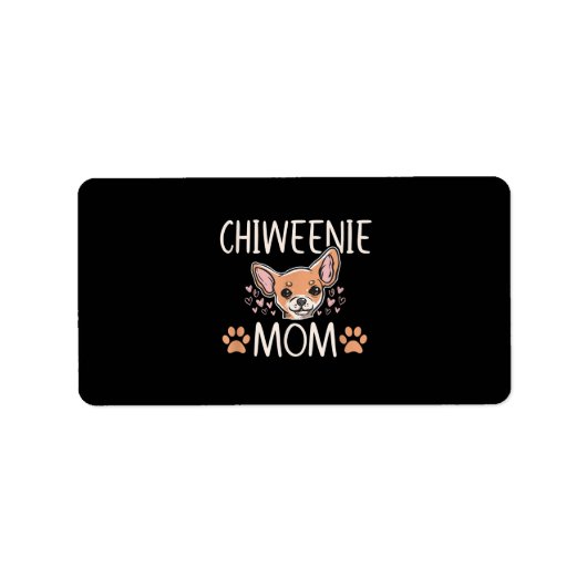 Chiweenie Mom chihuahua niedlicher Hundebesitzer L Adressaufkleber (Vorne)