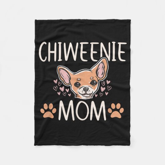 Chiweenie Mom chihuahua niedlicher Hundebesitzer L Fleecedecke (Vorderseite)