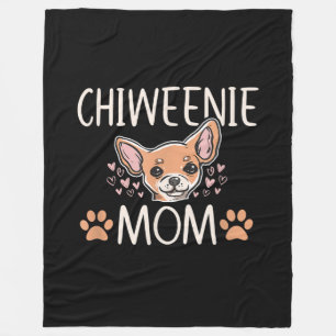 Chiweenie Mom chihuahua niedlicher Hundebesitzer L Fleecedecke