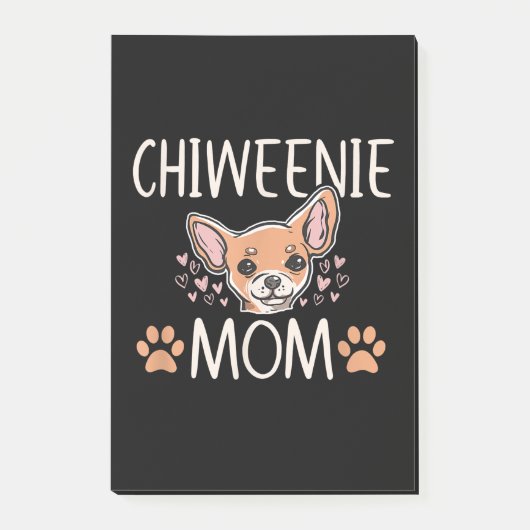 Chiweenie Mom chihuahua niedlicher Hundebesitzer L Post-it Klebezettel (Vorderseite)