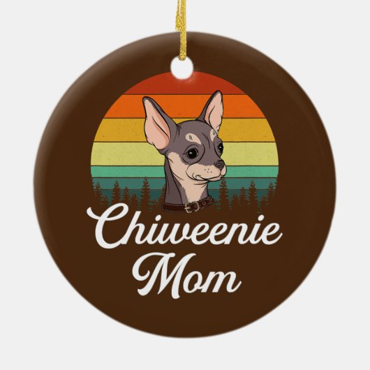 Chiweenie Mom Chiweenie Keramik Ornament (Hinten)