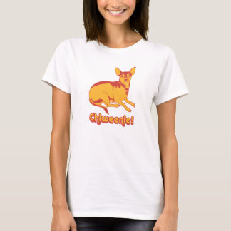 Chiweenie T - Shirt - Pop-Kunst - Rot und Gold -
