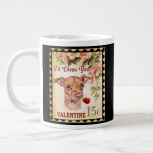 Chiweenie Vintag Valentine Funny Dog mit Rose Jumbo-Tasse