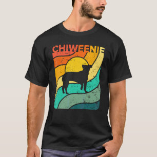 Chiweenie Vintage-Sonnenuntergang Mama Papa T-Shirt
