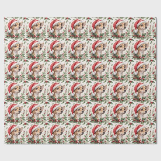 Chiweenie-Weihnachtspapier Geschenkpapier (Flach)