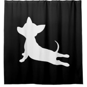 Chiweenie Yoga-Geschenk, Chihuahua-Dackel Duschvorhang