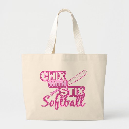 Chix mit Stix Softball Jumbo Stoffbeutel (Vorne)