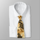 Chiyogami-Bonsai-Muster Krawatte (Gebunden)