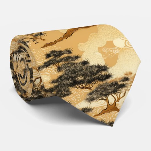 Chiyogami-Bonsai-Muster Krawatte (Gerollt)