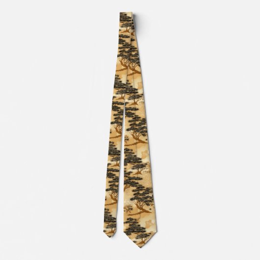 Chiyogami-Bonsai-Muster Krawatte (Rückseite)