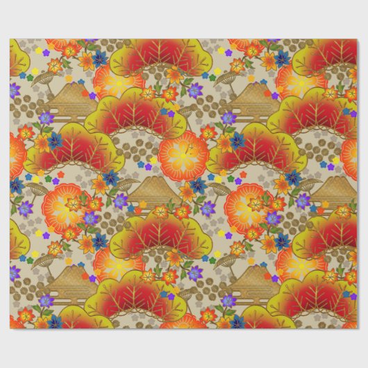 Chiyogami Yuzen Washi Stil Muster Wrapping Paper Geschenkpapier (Flach)