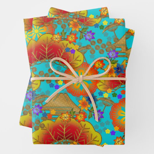 Chiyogami Yuzen Washi Stil Muster Wrapping Paper Geschenkpapier Set (Beispiel)