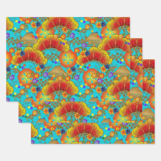 Chiyogami Yuzen Washi Stil Muster Wrapping Paper Geschenkpapier Set (Set)