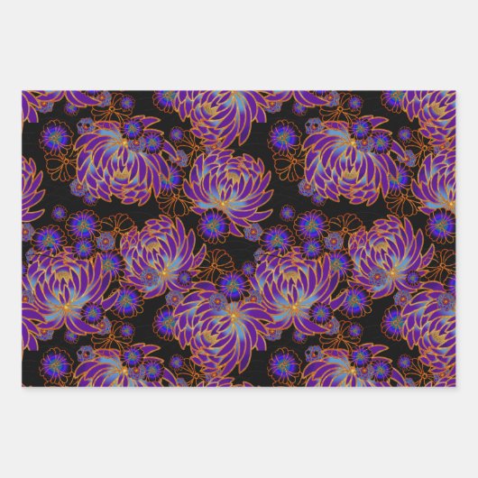 Chiyogami Yuzen Washi Stil Muster Wrapping Paper Geschenkpapier Set (Vorderseite 3)