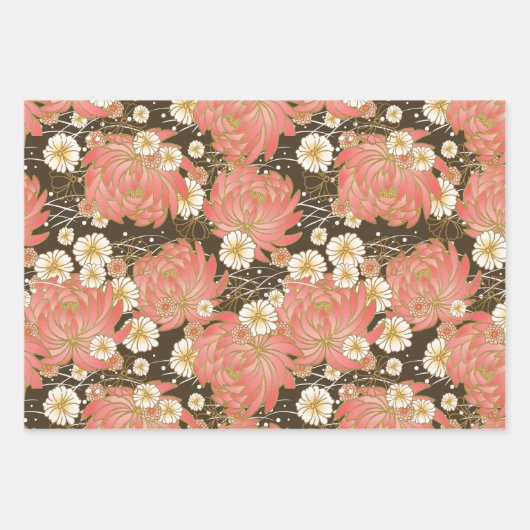 Chiyogami Yuzen Washi Stil Muster Wrapping Paper Geschenkpapier Set (Vorderseite 2)