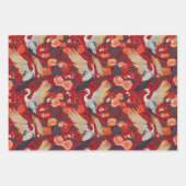 Chiyogami Yuzen Washi Style Muster Geschenkpapier Set (Vorderseite 3)