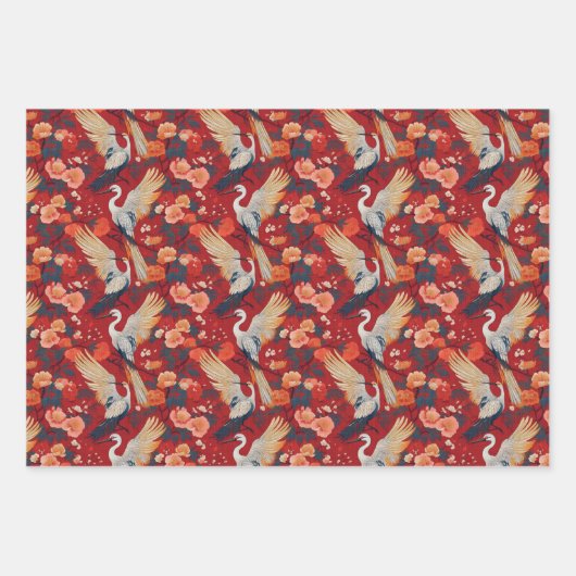 Chiyogami Yuzen Washi Style Muster Geschenkpapier Set (Vorderseite)