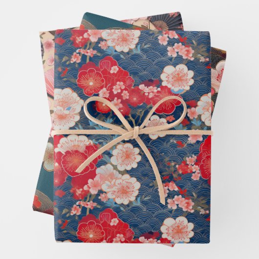 Chiyogami Yuzen Washi Style Muster Geschenkpapier Set (Beispiel)