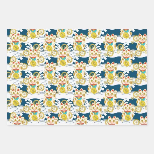 Chiyogami Yuzen Washi Style Muster Geschenkpapier Set (Vorderseite 3)