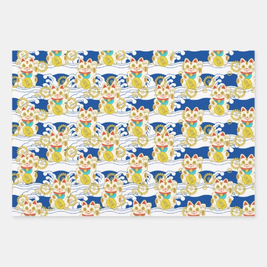 Chiyogami Yuzen Washi Style Muster Geschenkpapier Set (Vorderseite)