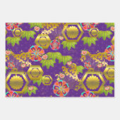 Chiyogami Yuzen Washi Style Muster Geschenkpapier Set (Vorderseite 3)