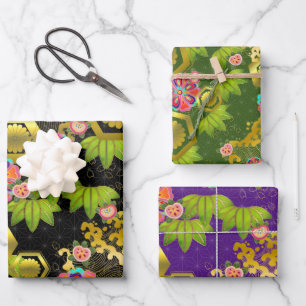 Chiyogami Yuzen Washi Style Muster Geschenkpapier Set